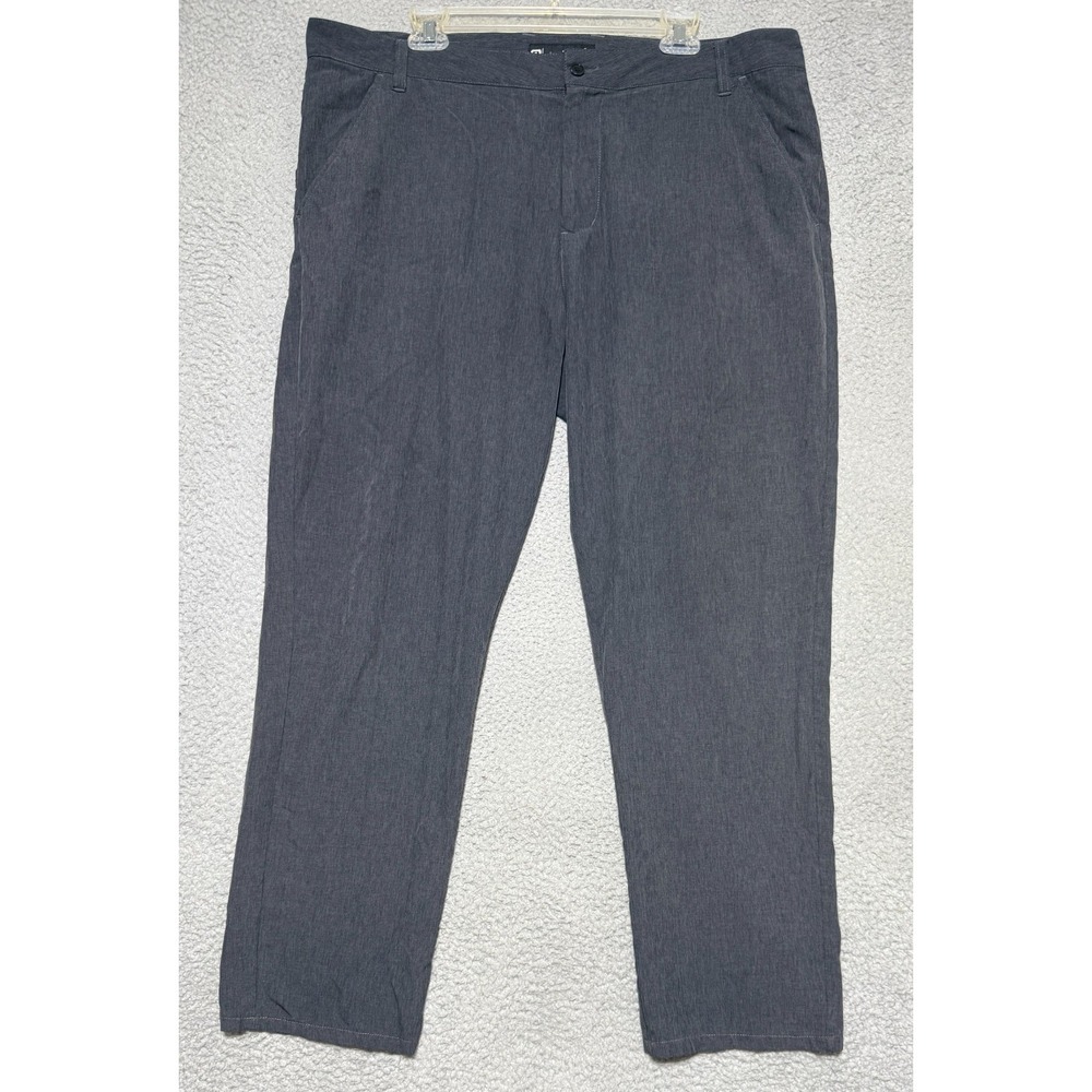 Travis Mathew Golf‎ Pants Men 40x29 Gray Straight Leg Chino Flat Front Trouser